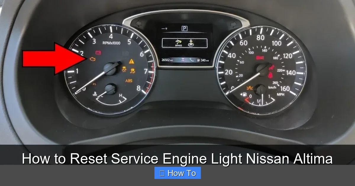 How to Reset Service Engine Light Nissan Altima