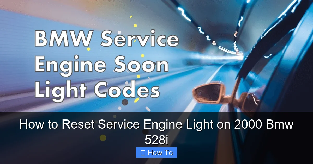 How to Reset Service Engine Light on 2000 Bmw 528i
