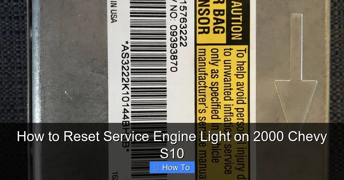 How to Reset Service Engine Light on 2000 Chevy S10