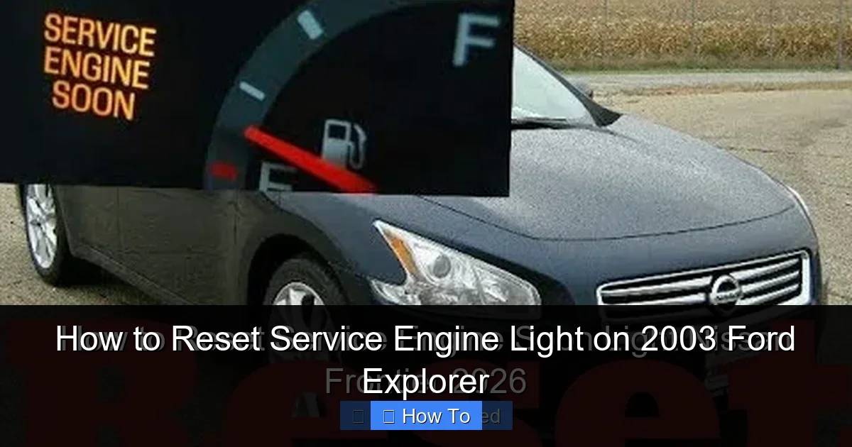 How to Reset Service Engine Light on 2003 Ford Explorer