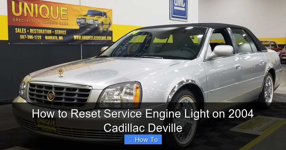 How to Reset Service Engine Light on 2004 Cadillac Deville