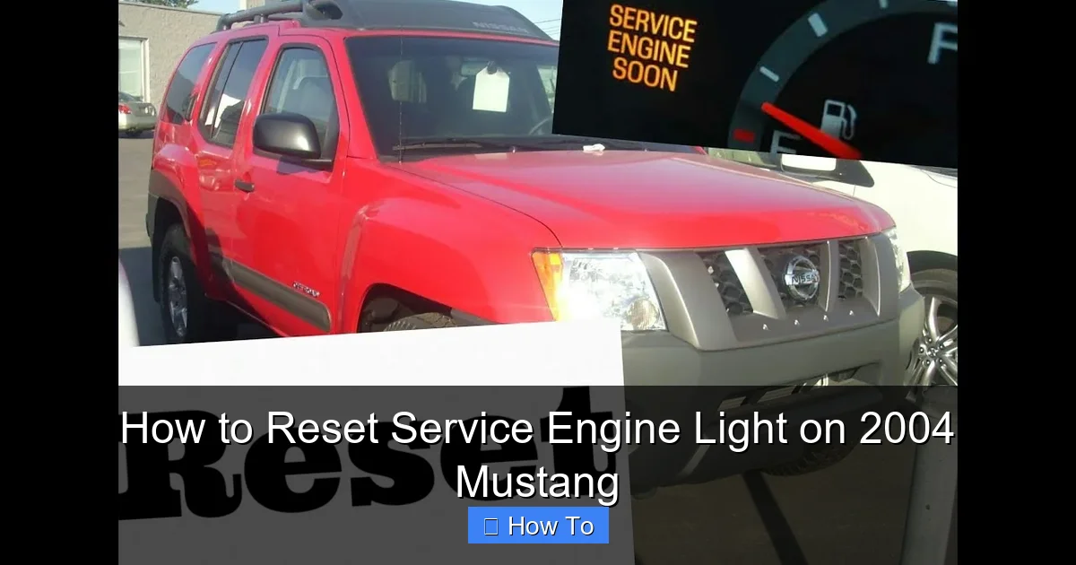 How to Reset Service Engine Light on 2004 Mustang