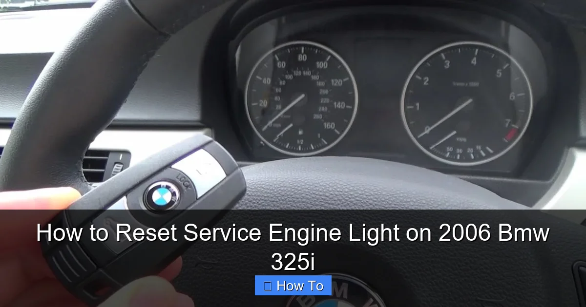 How to Reset Service Engine Light on 2006 Bmw 325i