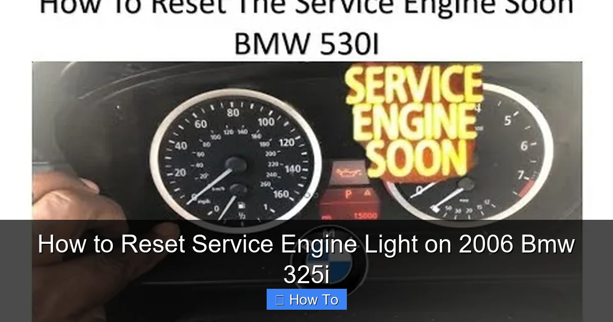 How to Reset Service Engine Light on 2006 Bmw 325i
