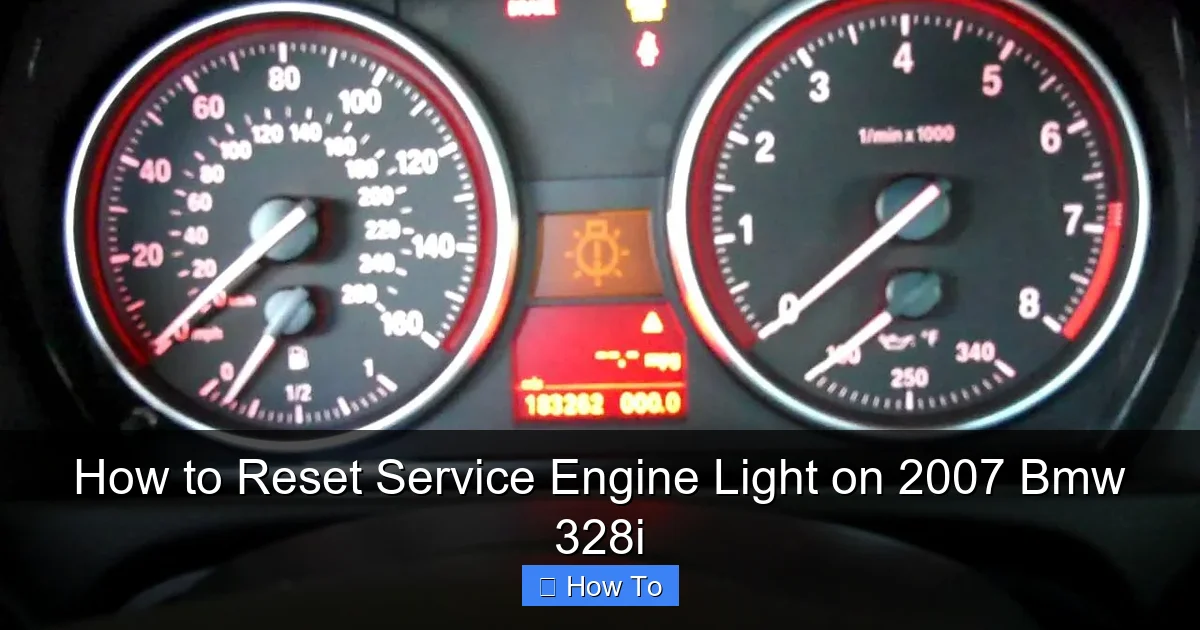 How to Reset Service Engine Light on 2007 Bmw 328i
