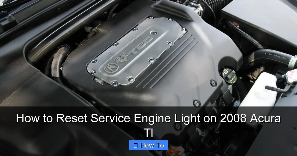 How to Reset Service Engine Light on 2008 Acura Tl