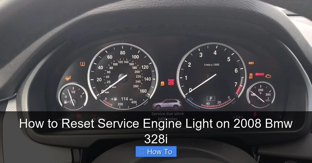 How to Reset Service Engine Light on 2008 Bmw 328i