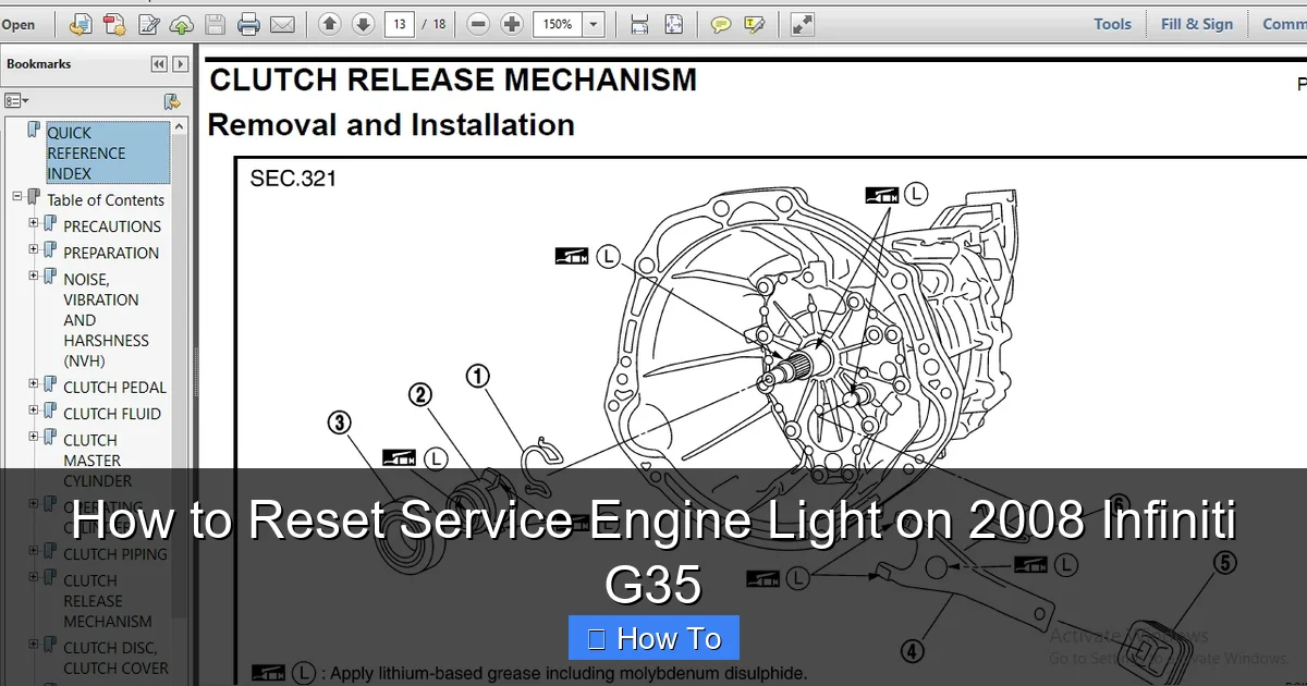 How to Reset Service Engine Light on 2008 Infiniti G35