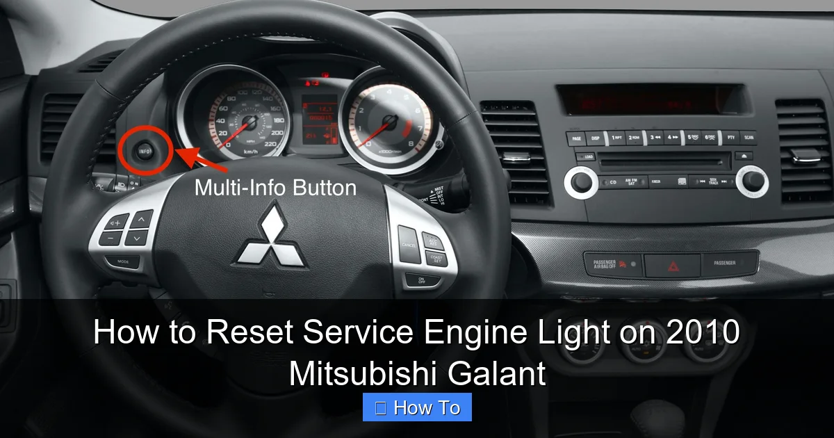 How to Reset Service Engine Light on 2010 Mitsubishi Galant