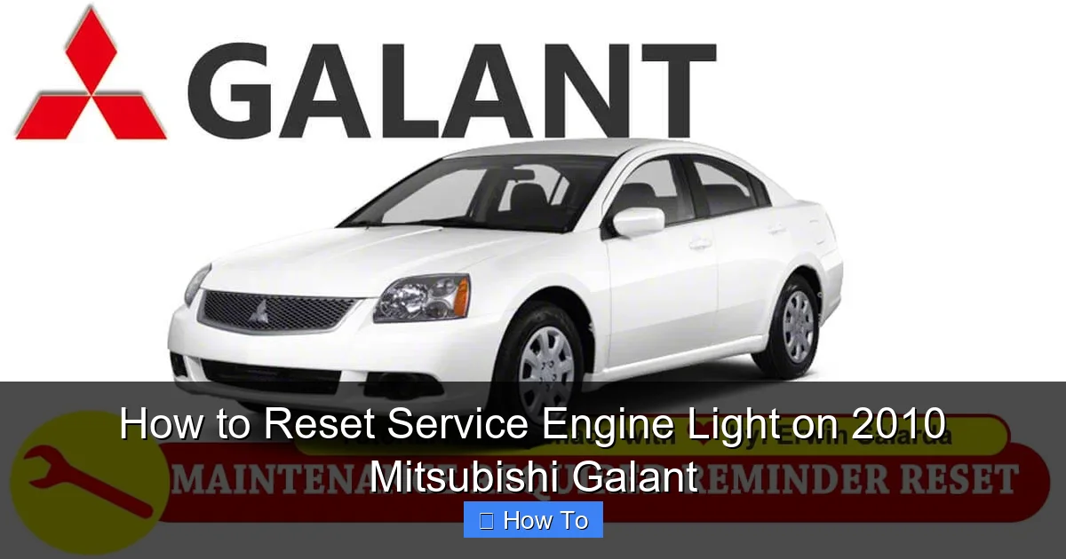 How to Reset Service Engine Light on 2010 Mitsubishi Galant