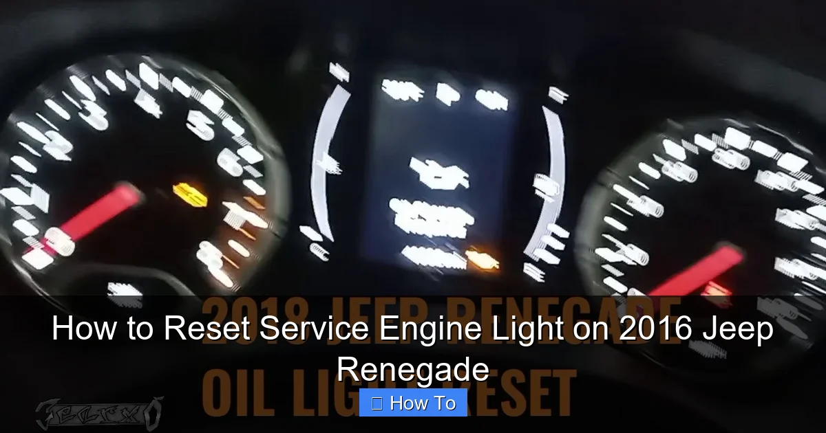How to Reset Service Engine Light on 2016 Jeep Renegade