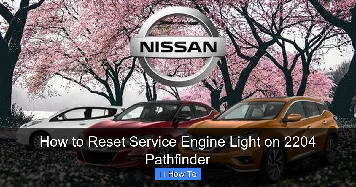 How to Reset Service Engine Light on 2204 Pathfinder