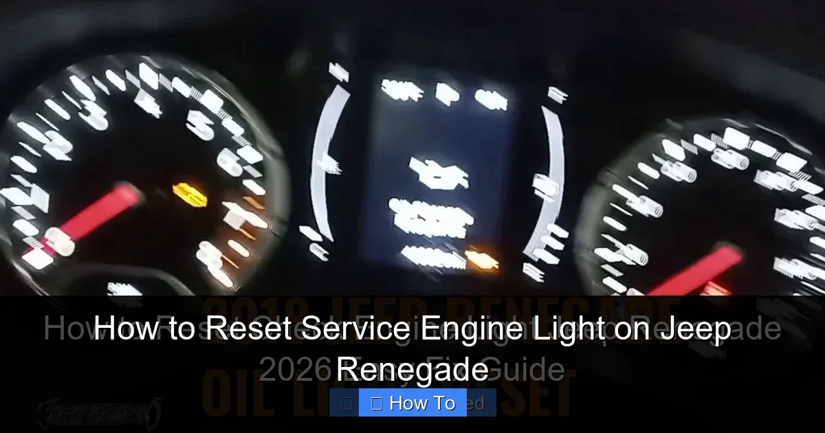 How to Reset Service Engine Light on Jeep Renegade