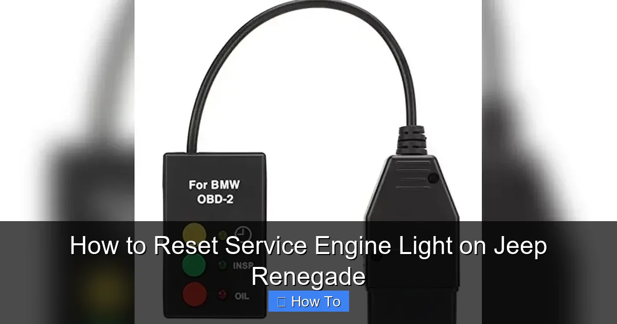 How to Reset Service Engine Light on Jeep Renegade