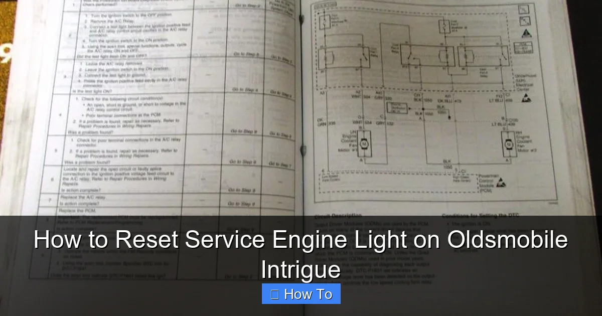 How to Reset Service Engine Light on Oldsmobile Intrigue