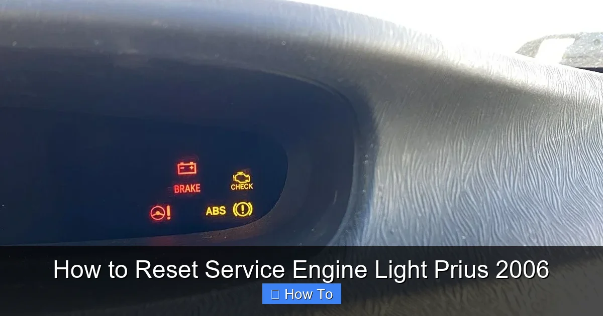 How to Reset Service Engine Light Prius 2006