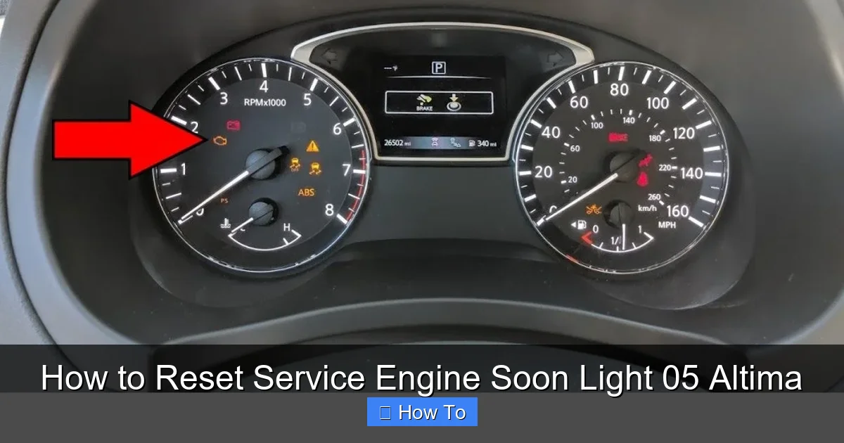 How to Reset Service Engine Soon Light 05 Altima