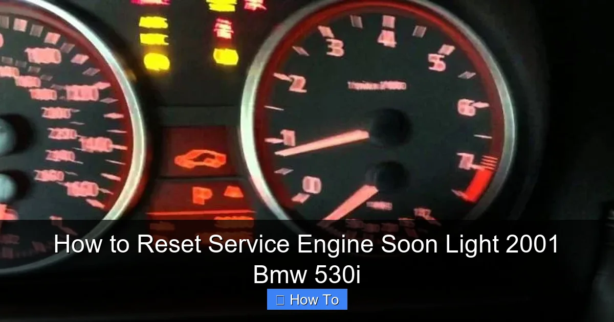 How to Reset Service Engine Soon Light 2001 Bmw 530i