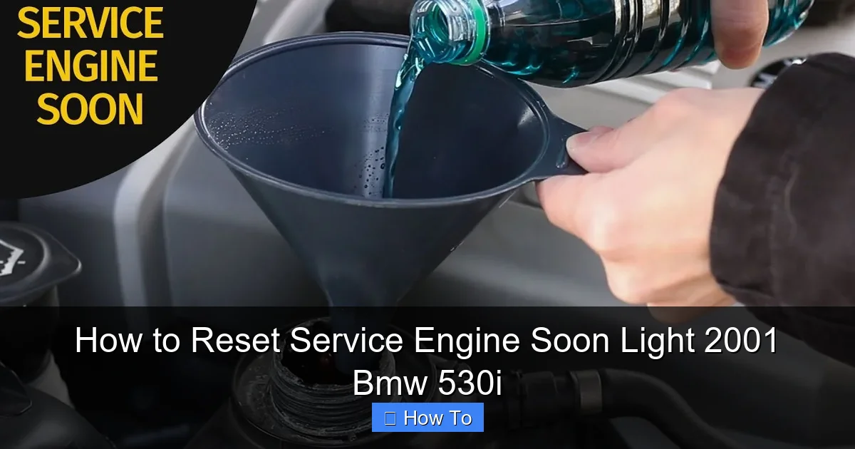 How to Reset Service Engine Soon Light 2001 Bmw 530i