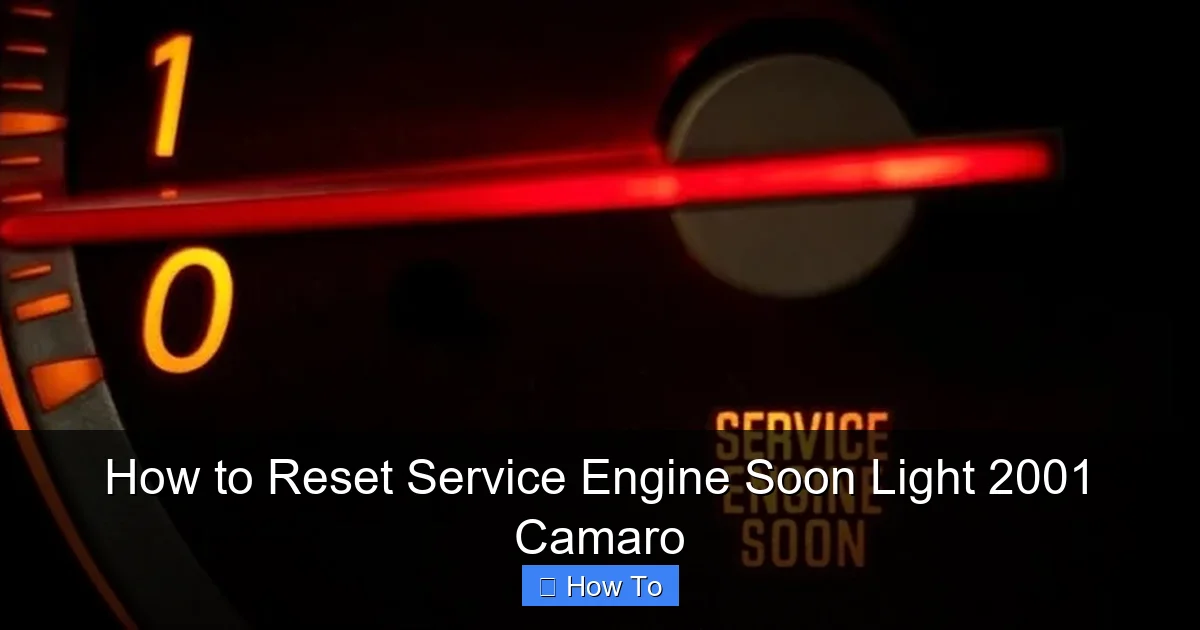How to Reset Service Engine Soon Light 2001 Camaro
