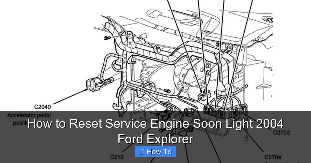 How to Reset Service Engine Soon Light 2004 Ford Explorer