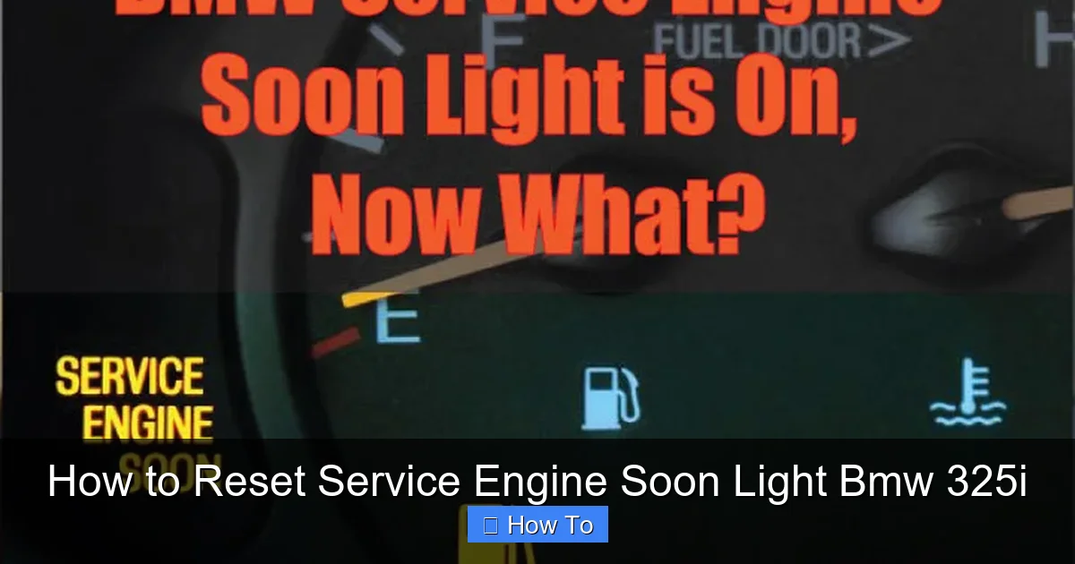 How to Reset Service Engine Soon Light Bmw 325i