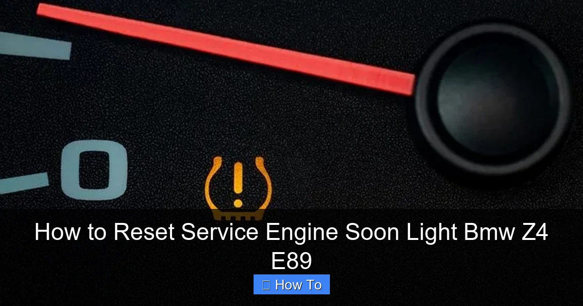 How to Reset Service Engine Soon Light Bmw Z4 E89