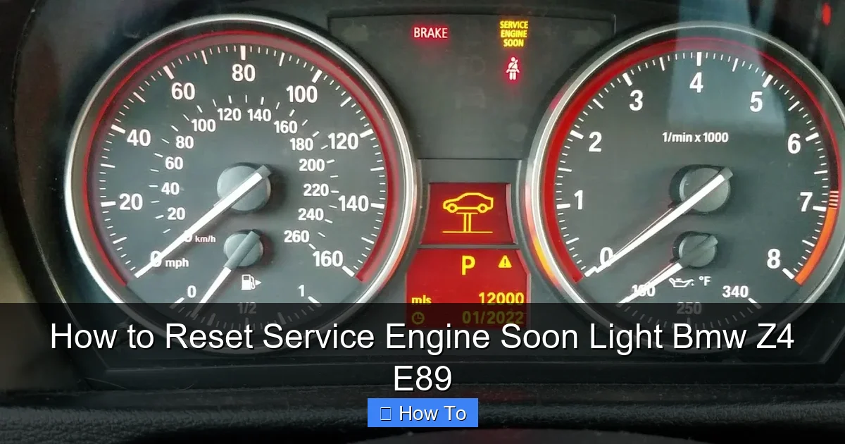 How to Reset Service Engine Soon Light Bmw Z4 E89