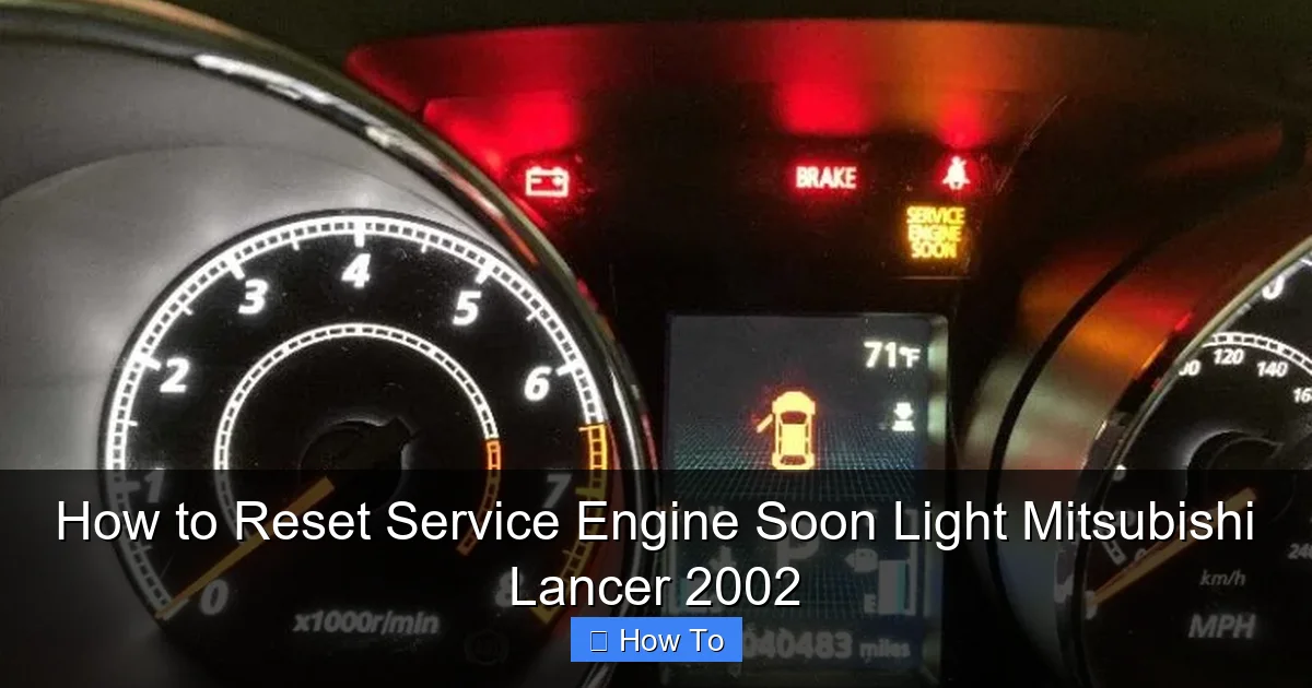 How to Reset Service Engine Soon Light Mitsubishi Lancer 2002