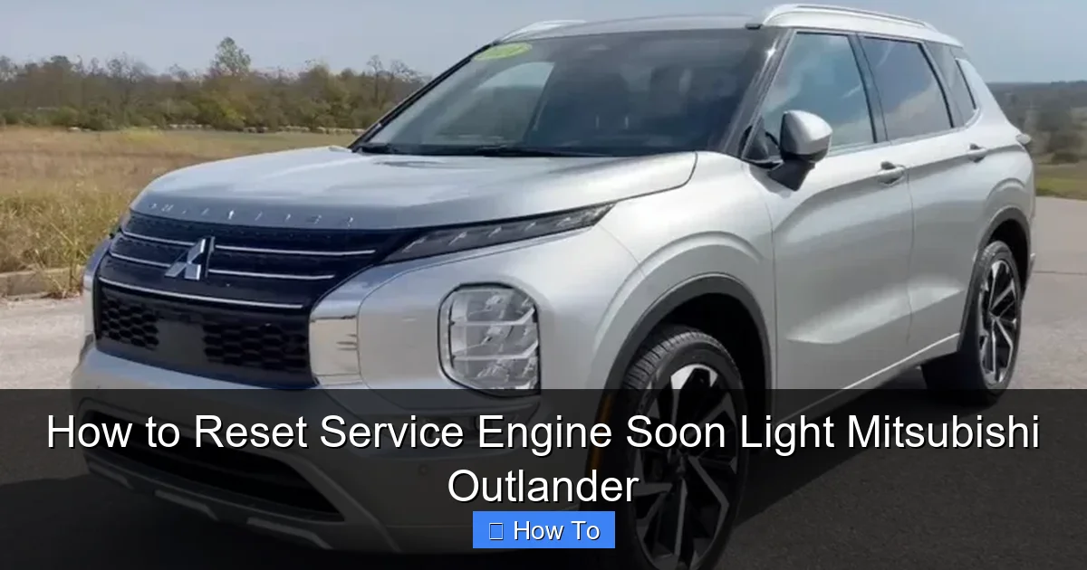 How to Reset Service Engine Soon Light Mitsubishi Outlander