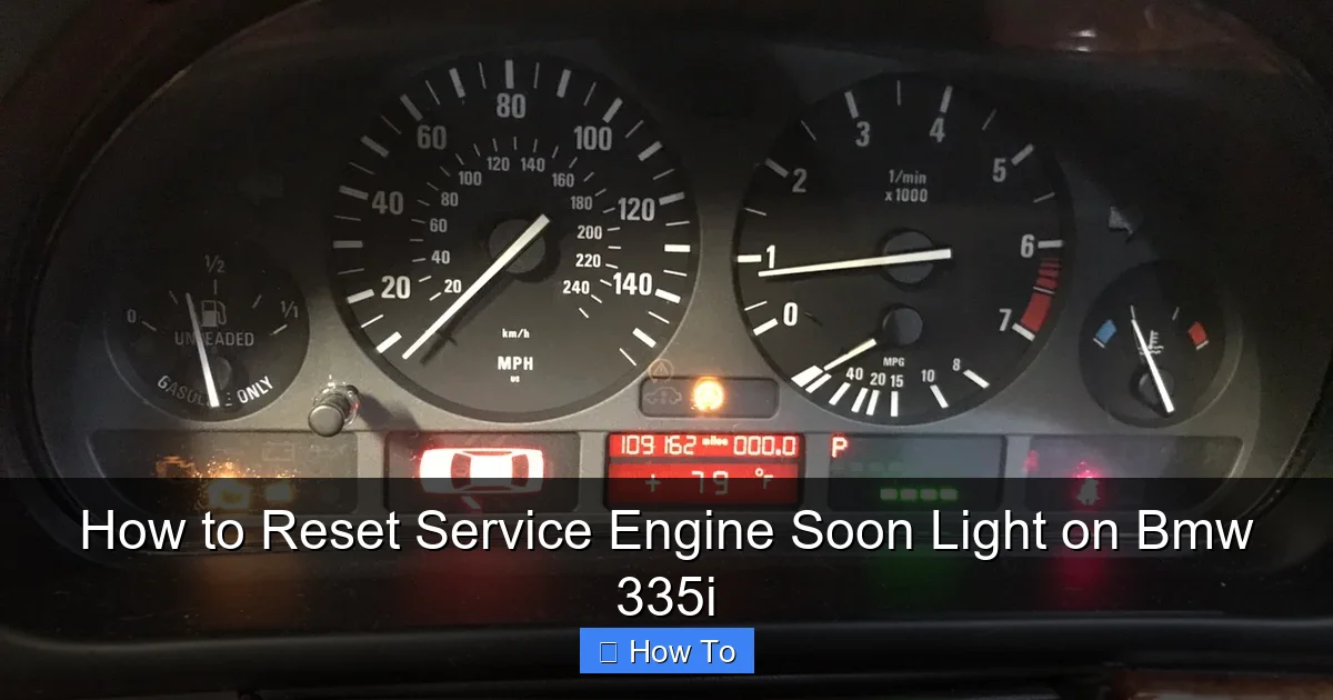 How to Reset Service Engine Soon Light on Bmw 335i