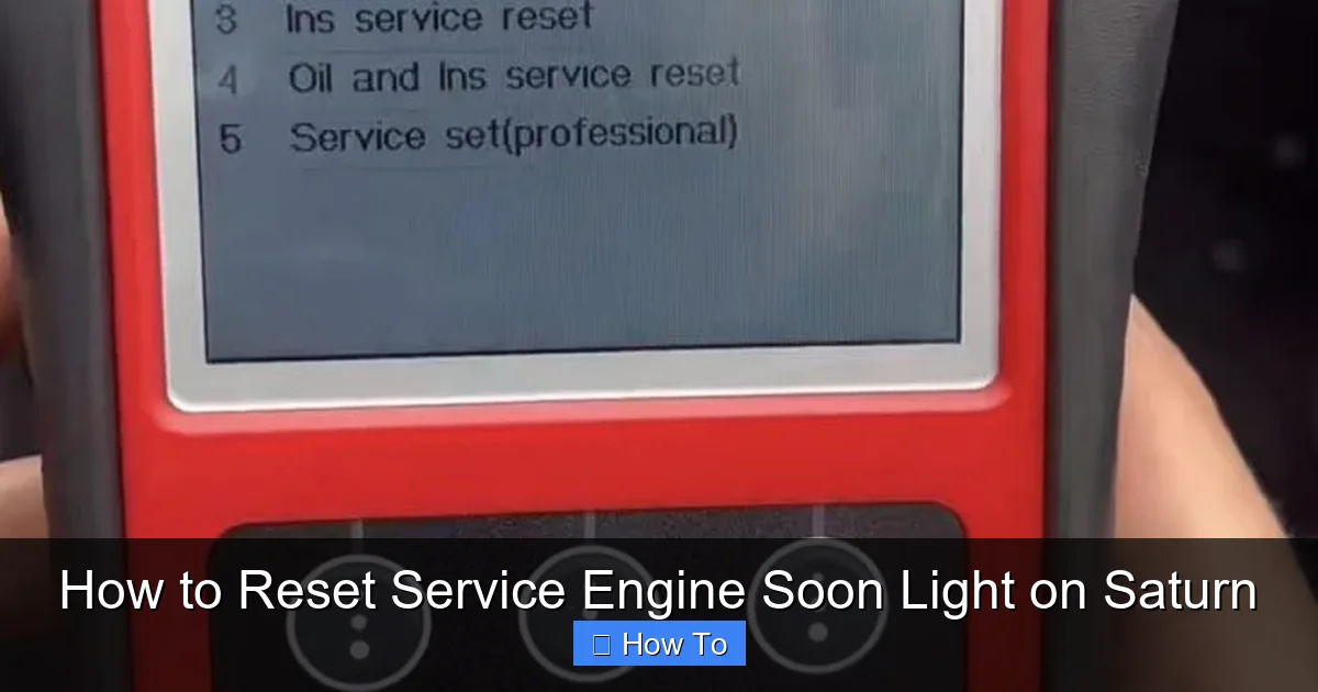 How to Reset Service Engine Soon Light on Saturn
