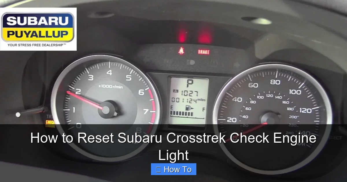 How to Reset Subaru Crosstrek Check Engine Light