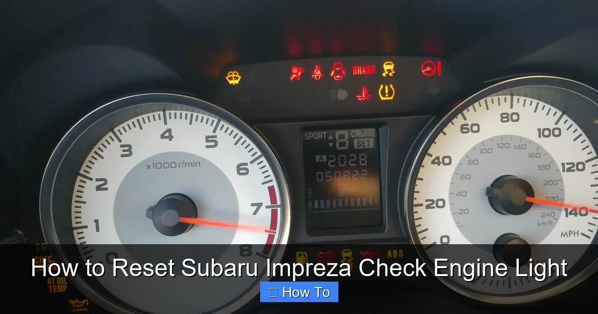 How to Reset Subaru Impreza Check Engine Light