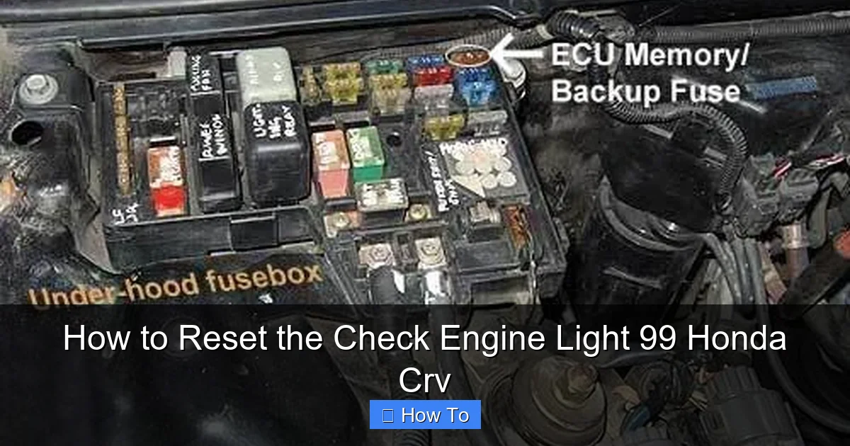 How to Reset the Check Engine Light 99 Honda Crv