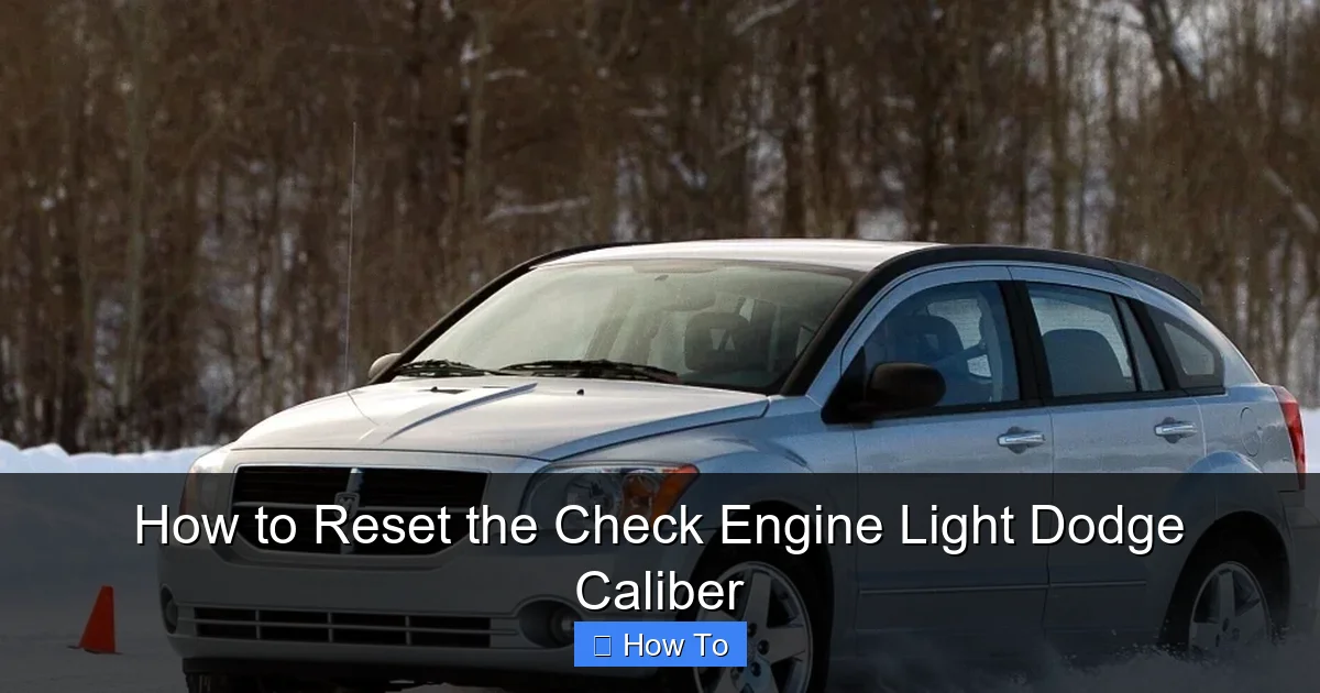 How to Reset the Check Engine Light Dodge Caliber