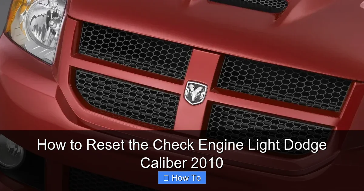 How to Reset the Check Engine Light Dodge Caliber 2010