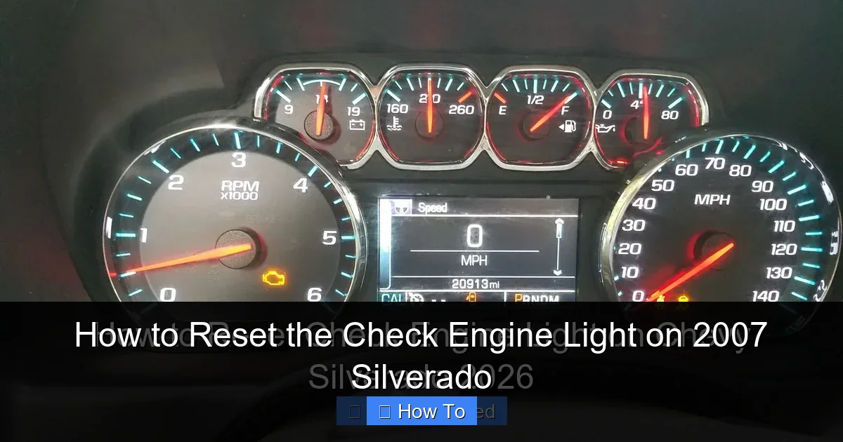 How to Reset the Check Engine Light on 2007 Silverado
