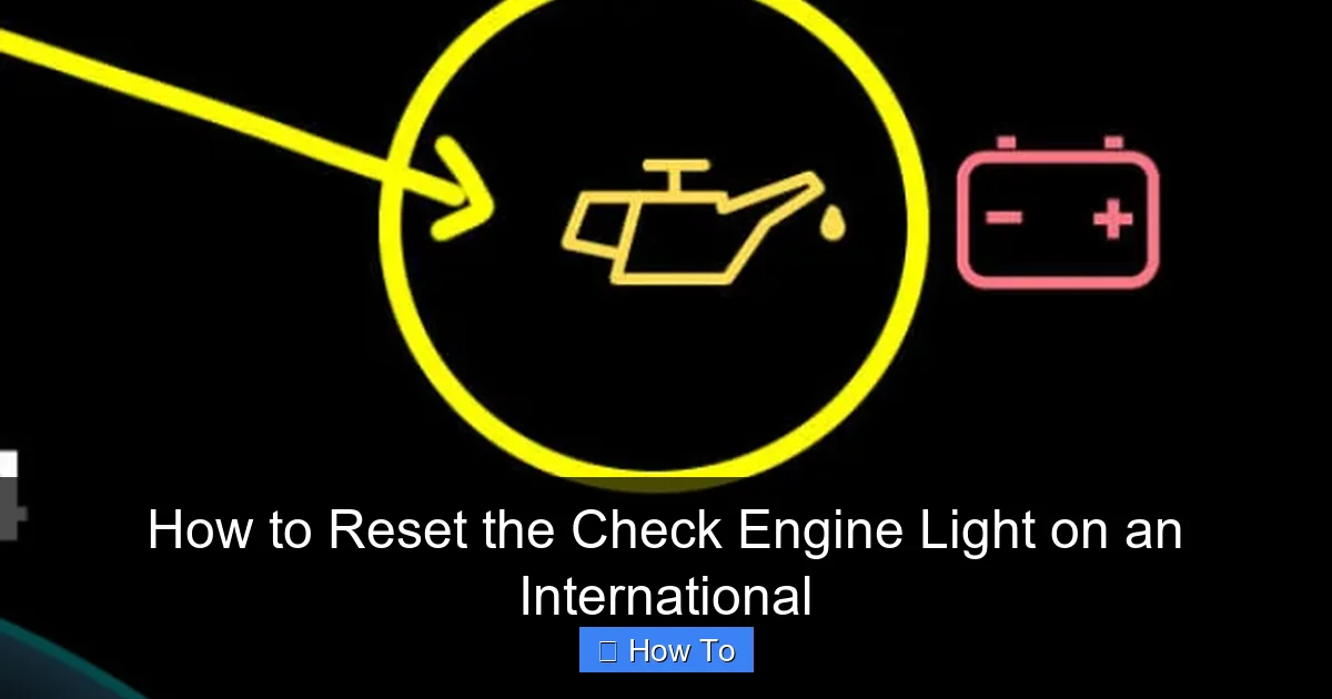 How to Reset the Check Engine Light on an International