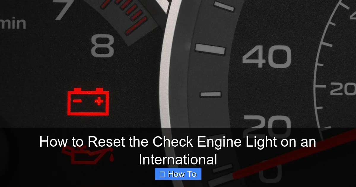 How to Reset the Check Engine Light on an International