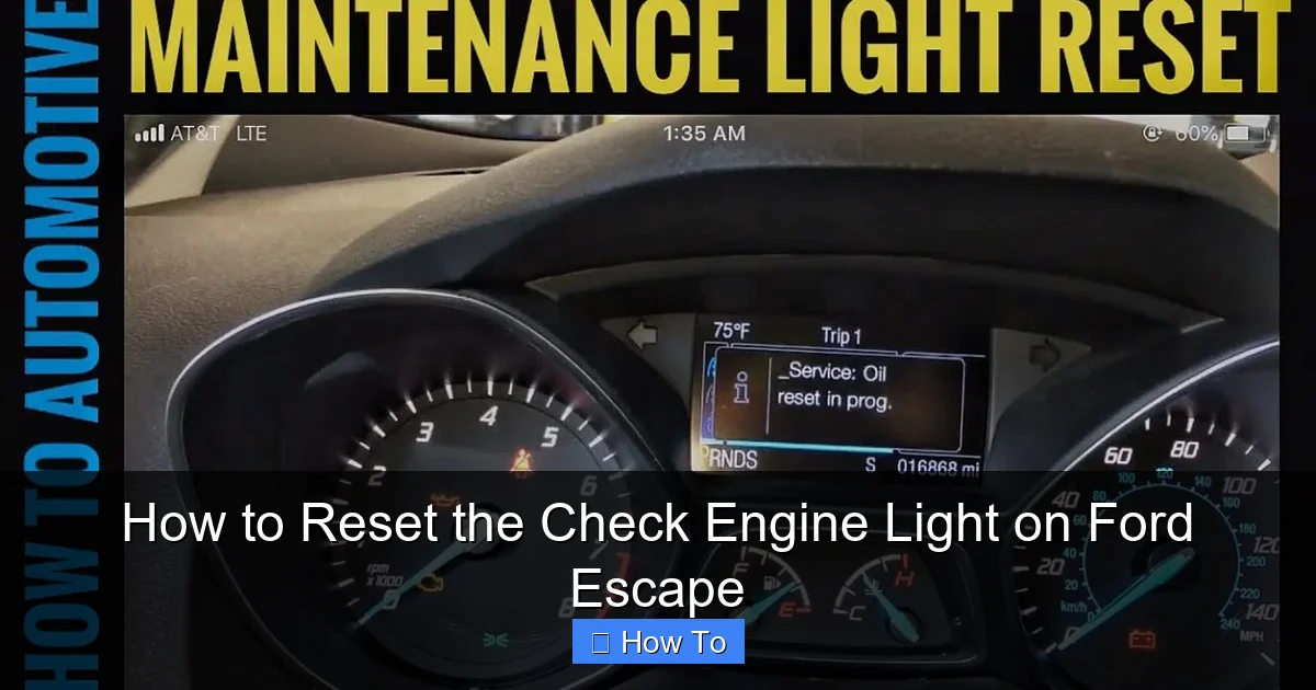How to Reset the Check Engine Light on Ford Escape