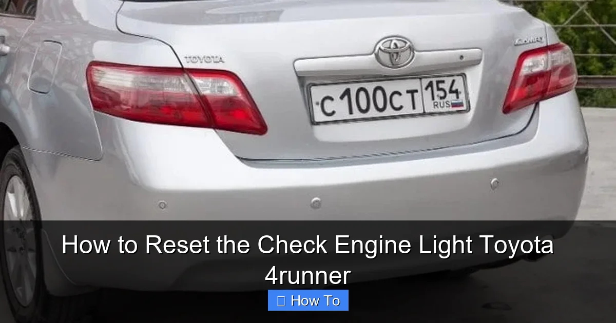 How to Reset the Check Engine Light Toyota 4runner