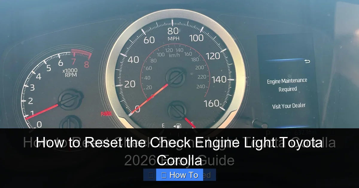 How to Reset the Check Engine Light Toyota Corolla