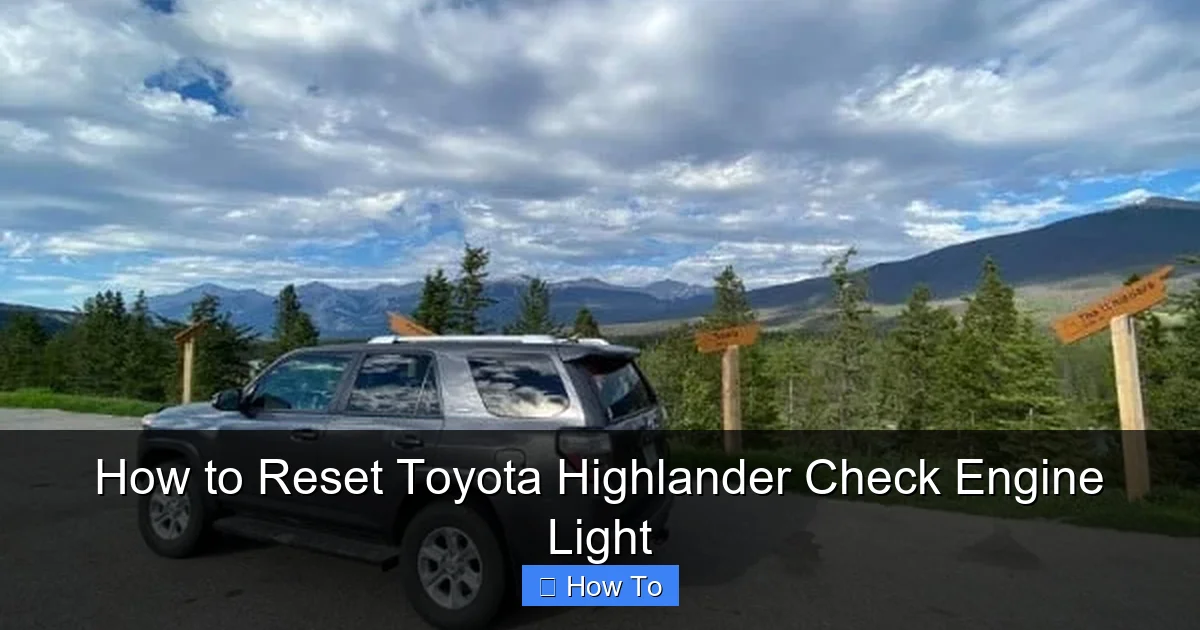 How to Reset Toyota Highlander Check Engine Light