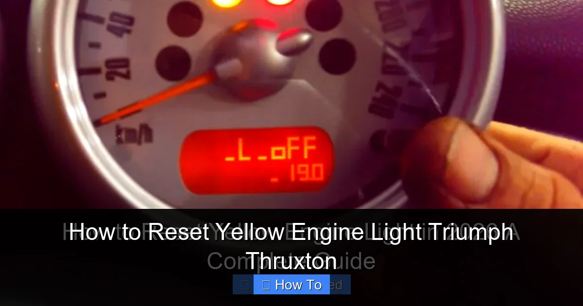 How to Reset Yellow Engine Light Triumph Thruxton