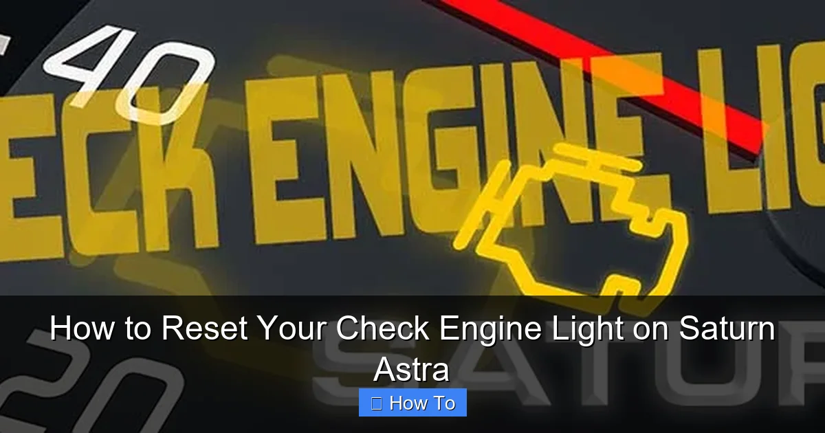 How to Reset Your Check Engine Light on Saturn Astra