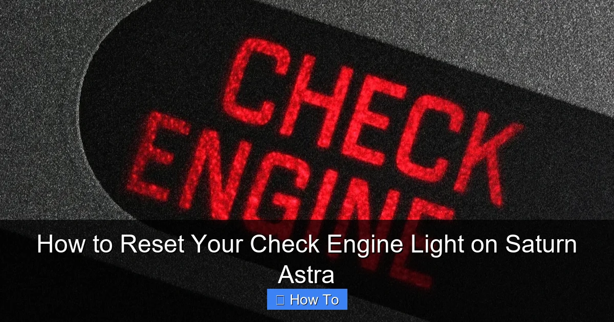 How to Reset Your Check Engine Light on Saturn Astra