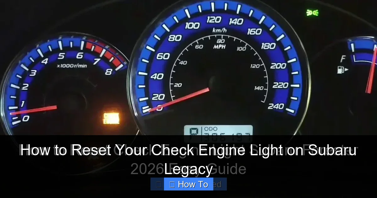 How to Reset Your Check Engine Light on Subaru Legacy