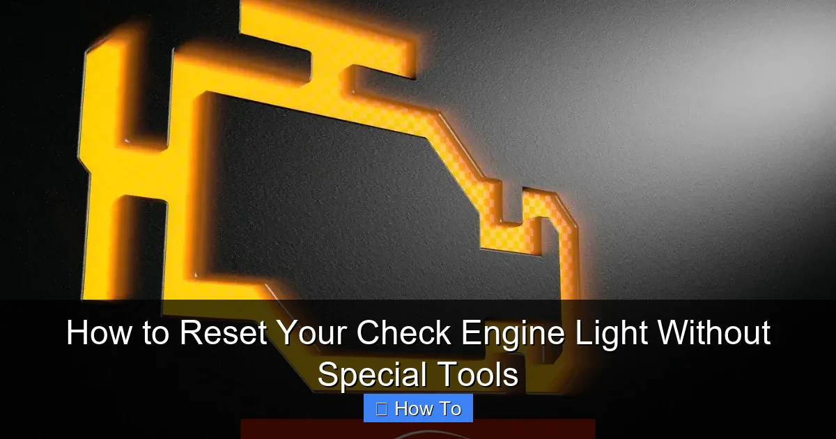 How to Reset Your Check Engine Light Without Special Tools