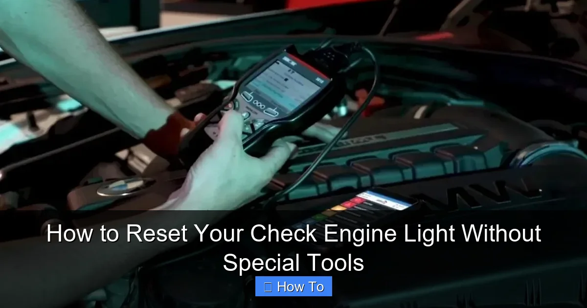 How to Reset Your Check Engine Light Without Special Tools